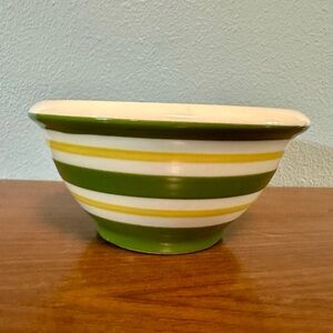 Terramoto Striped Green and Yellow Bowl